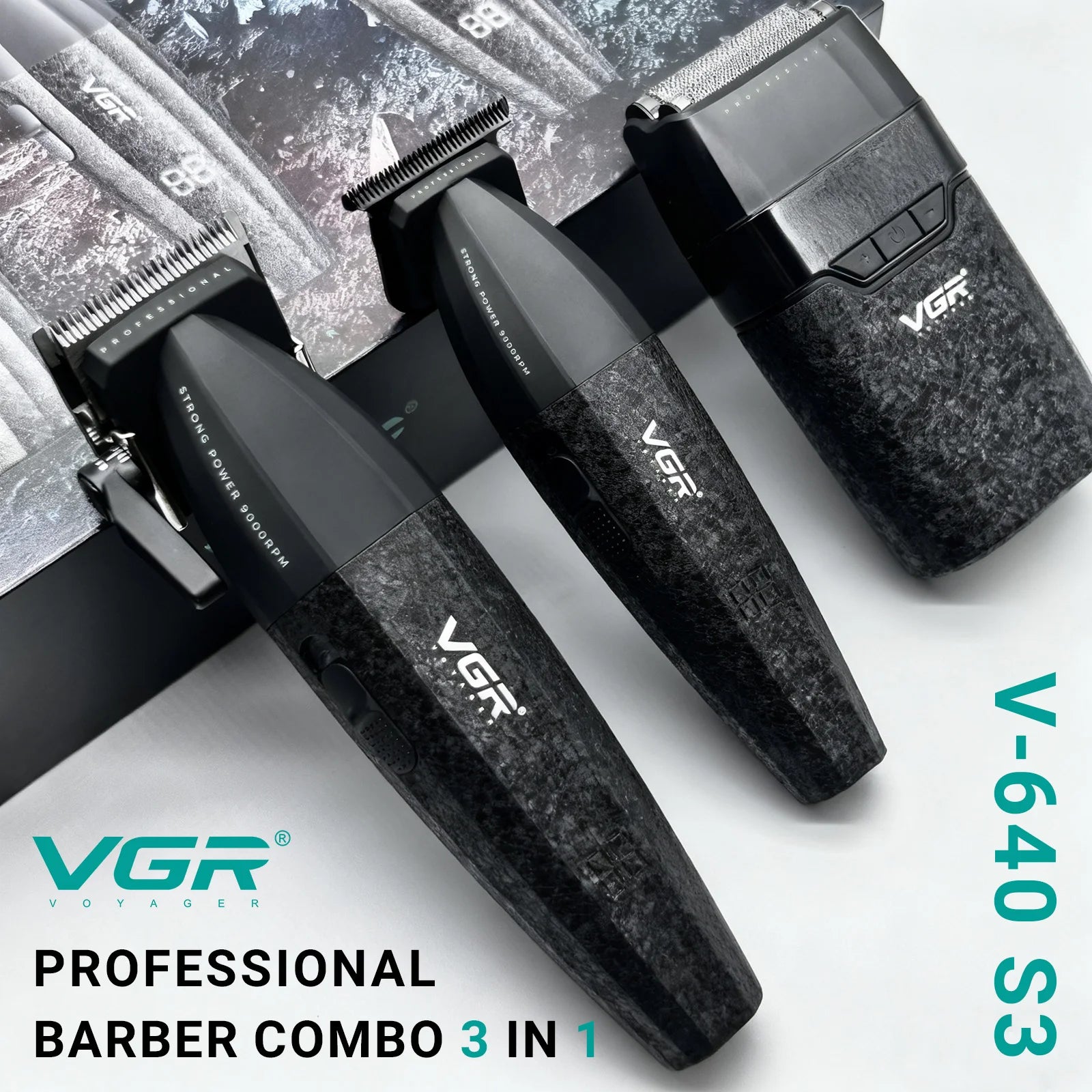 VGR V-640 Profesionalni 2-v-1 komplet za striženje las in prirezovanje brade