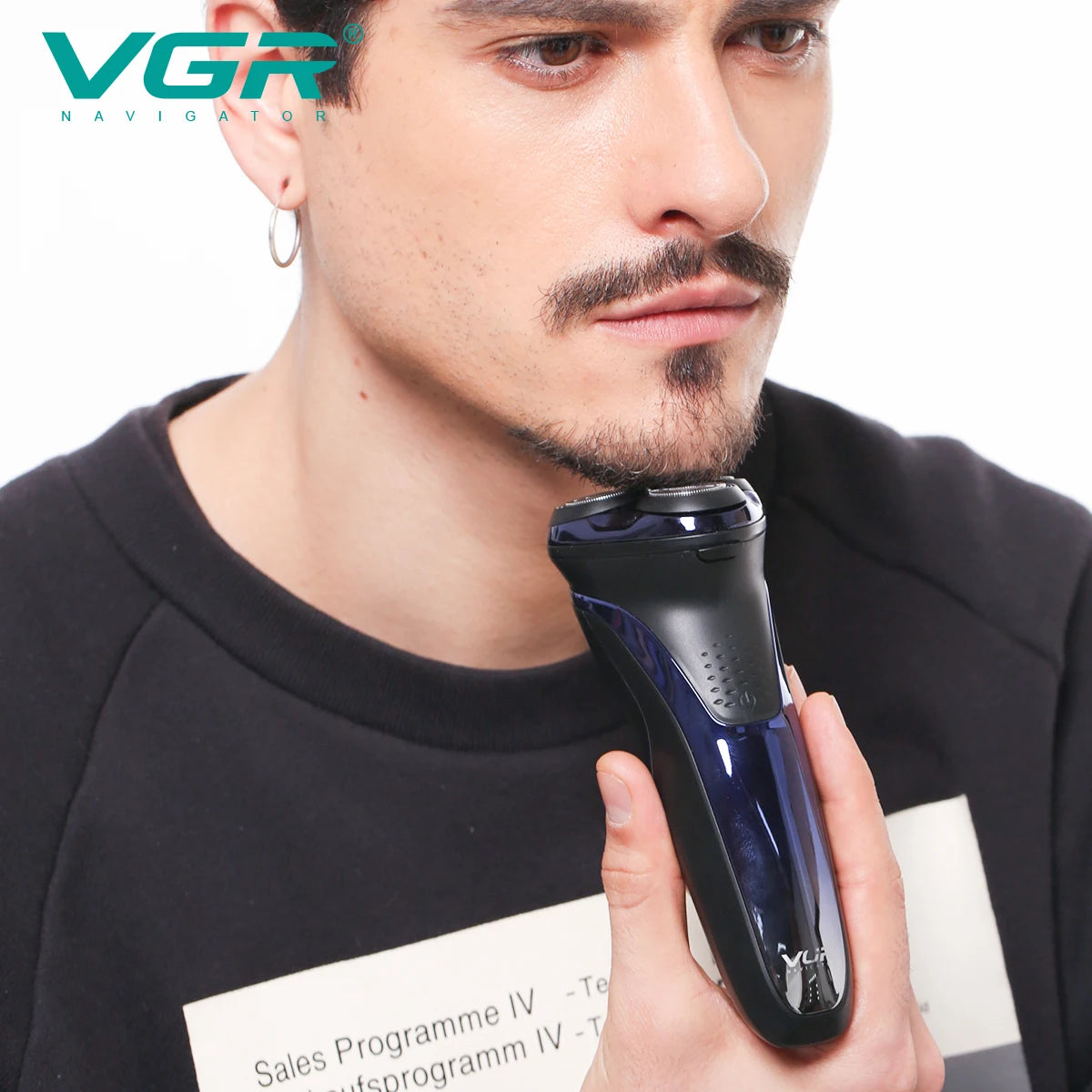 VGR V-306 Rotacijski brivnik, 3D plavajoči, vodoodporen IPX7, polnilni