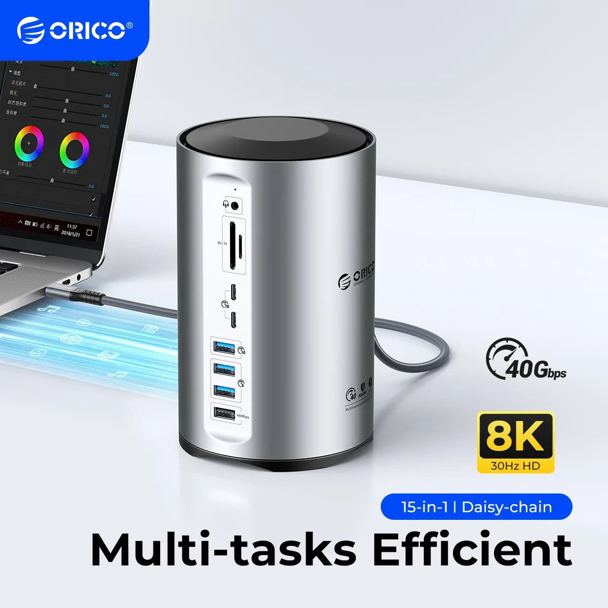 ORICO USB4 Type-C priklopna postaja za MacBook Pro M1/M2 z 8K HDMI, DisplayPort