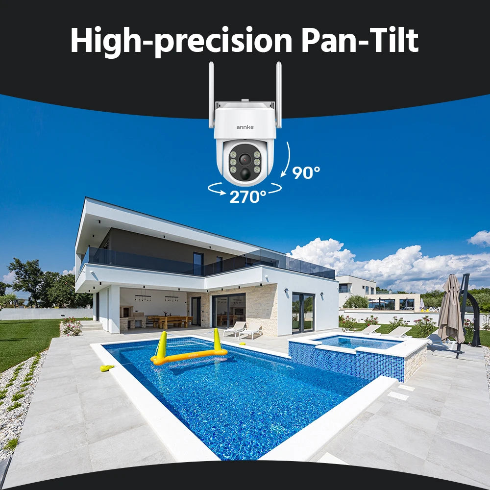 ANNKE 4MP solarni CCTV sistem | 10-kanalni NVR, 5MP PTZ WiFi kamere, PIR in barvni nočni vid