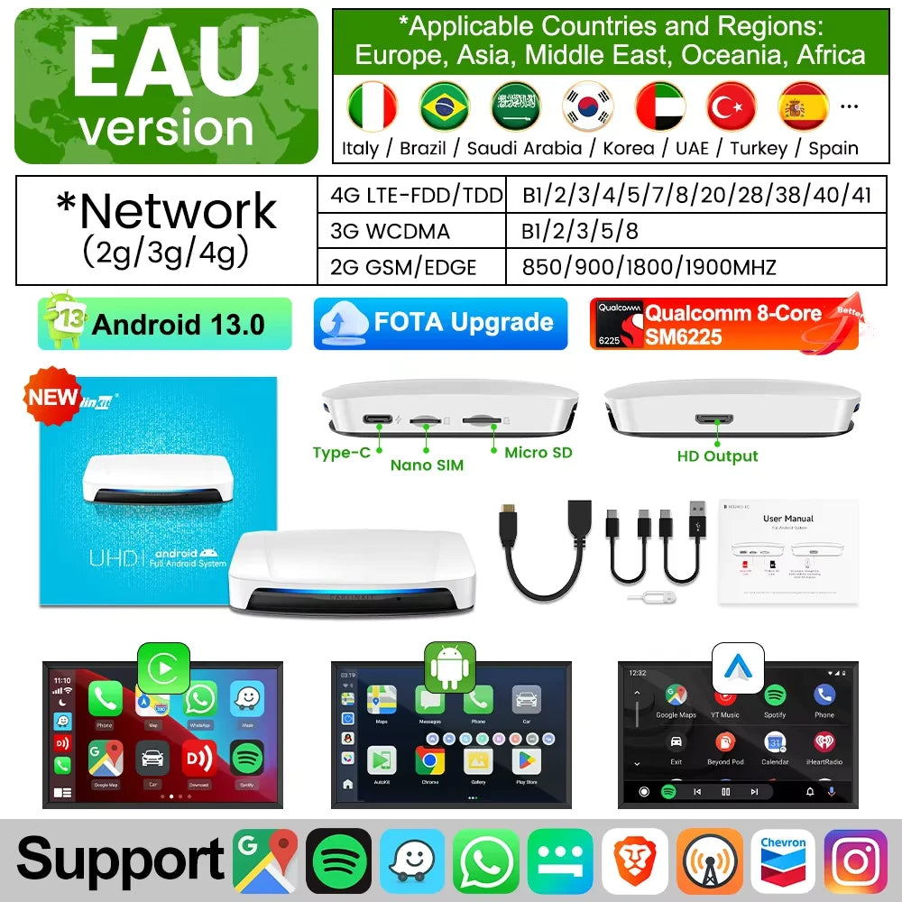 CarlinKit Android 13 UHD HDMI Wireless CarPlay AI Box
