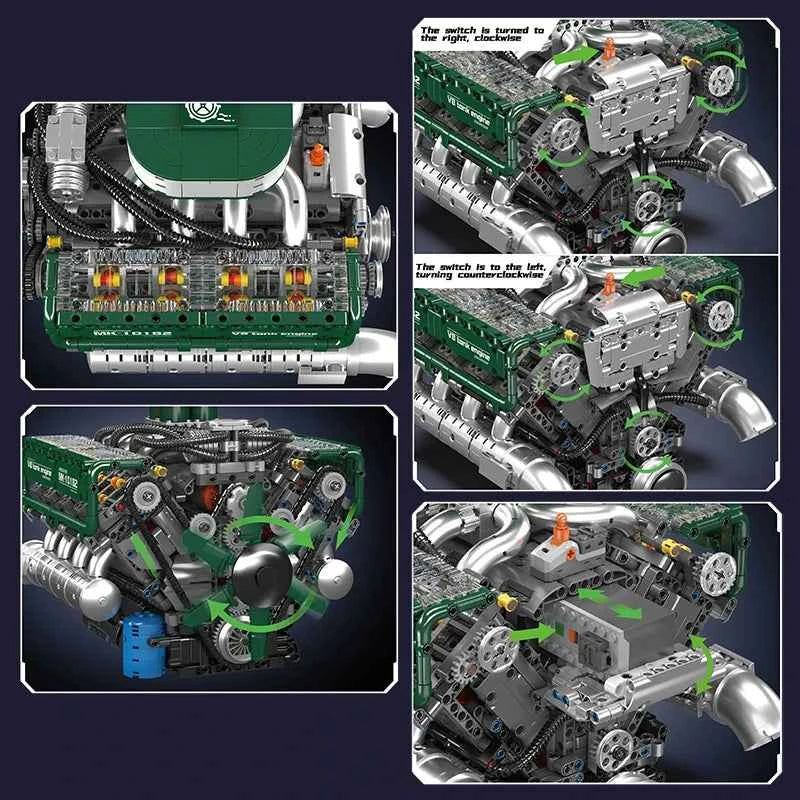Mould King 10182 Motorized V8 Tank Engine Building Set | Military Technical Toy - Limetastore