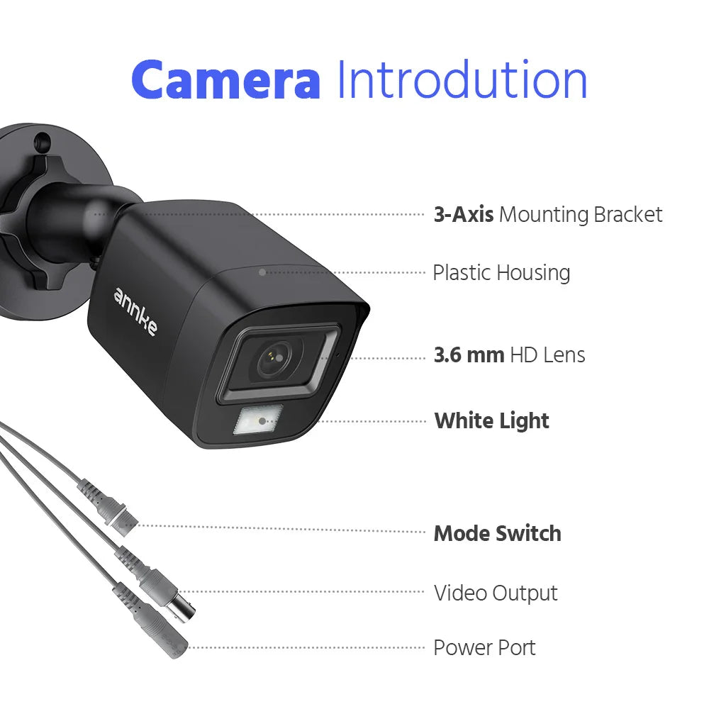 ANNKE 1080P Dvojna-svetlobna CCTV kamera | 8-kanalni DVR, zaznavanje ljudi in vozil, IP67 zunanje kamere