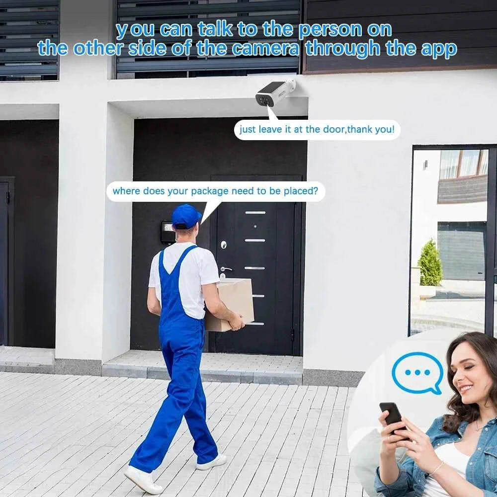 ARCCTV 4MP Wifi Solar Battery Camera Kit Surveillance Security System Humanoid Detection Siren Alarm Outdoor Wireless Camera Set - Limetastore
