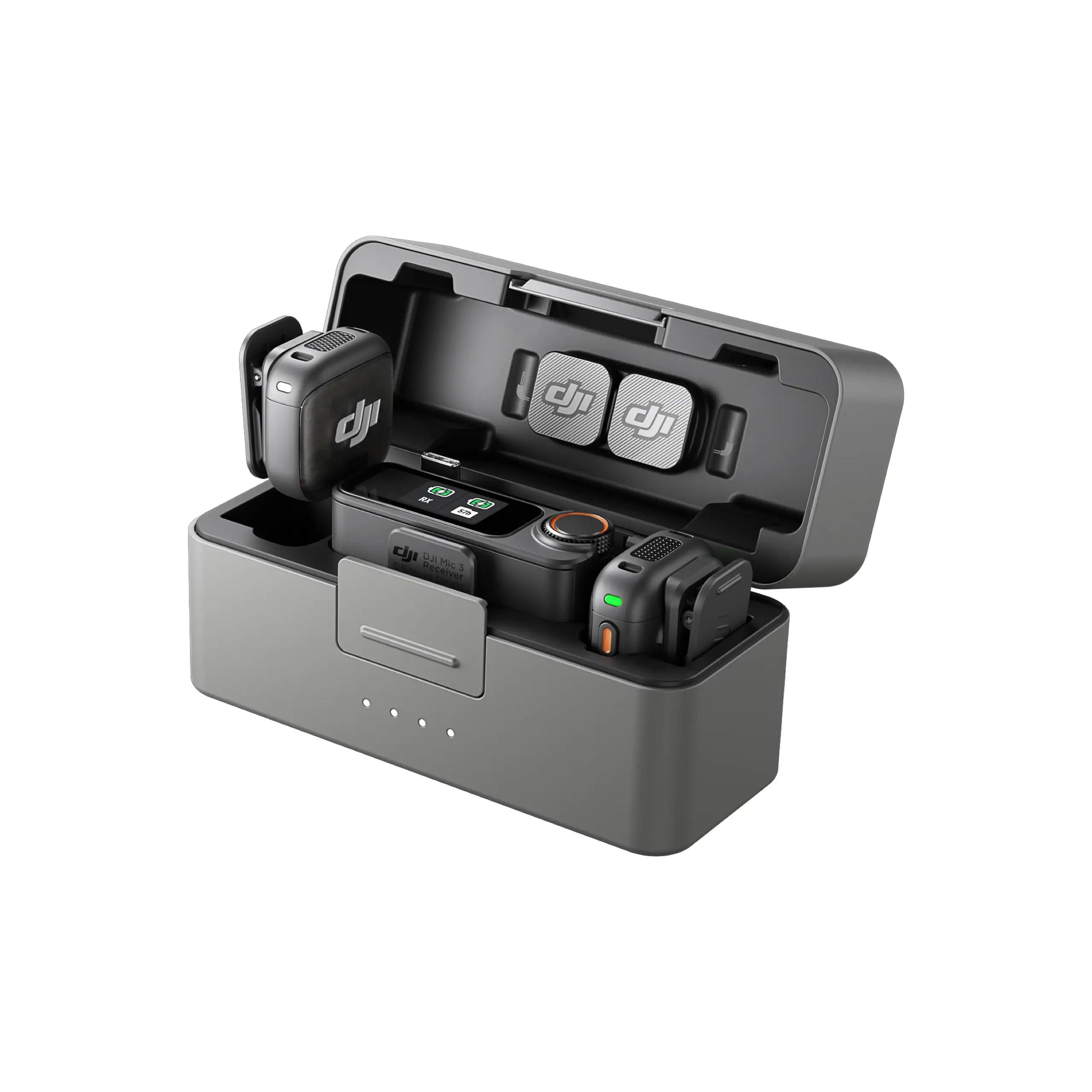 DJI Mic 3 – Sistem brezžičnih lavalier mikrofonov (kompleta 1TX+1RX / 2TX+1RX) s polnilno torbico, prilagodljiv nadzor ojačenja