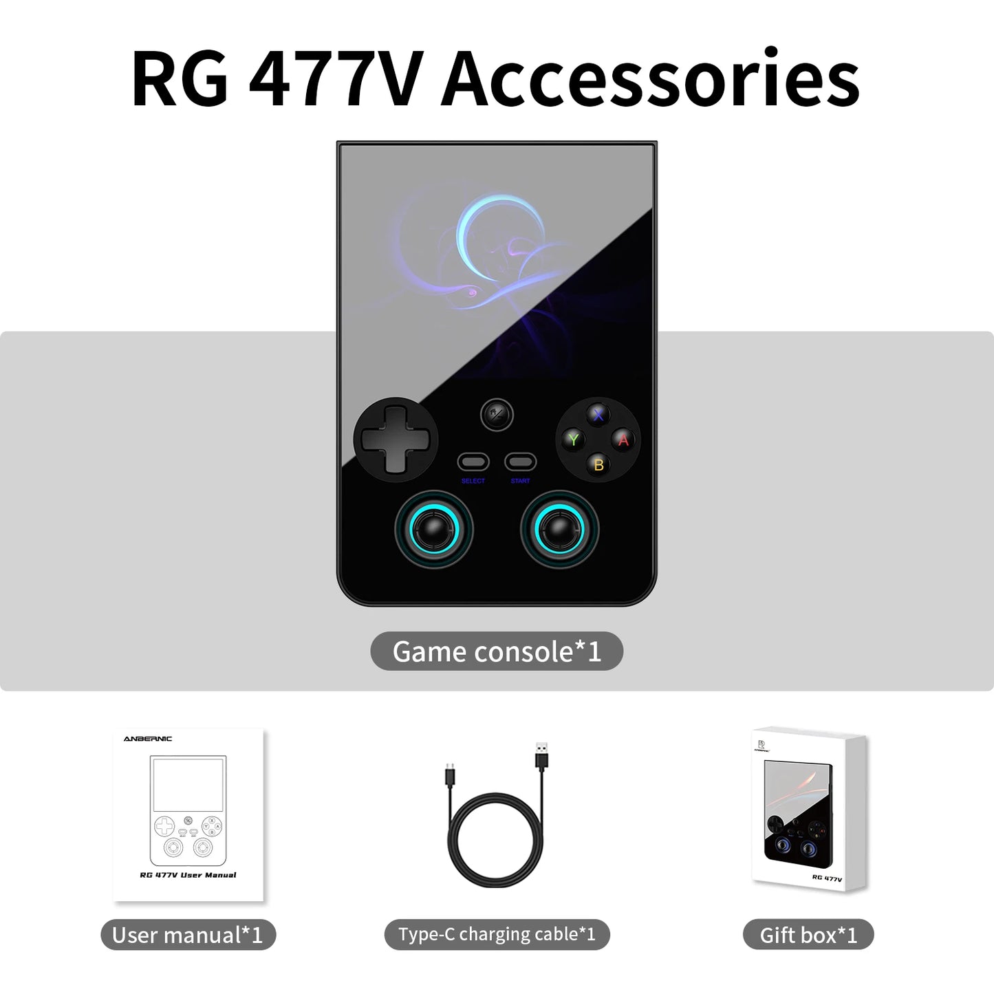AMPOWN Anbernic RG477V Handheld Game Consoles 4.7-Inch LTPS Screen 120Hz Android 14 Portable Retro Video Gaming Player AI WIFI - Limetastore