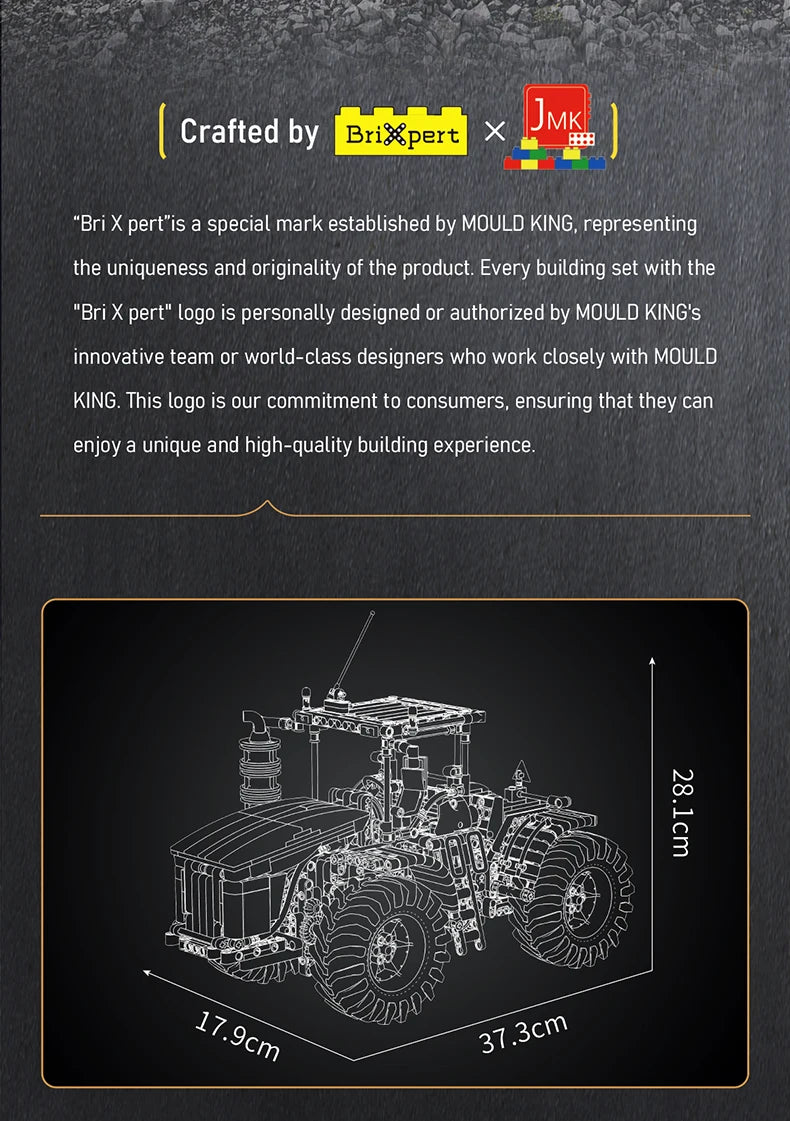 Mould King 17081/17082 RC Challenger Articulated Tractor | Motorized Technical Engineering Truck Building Set - Limetastore