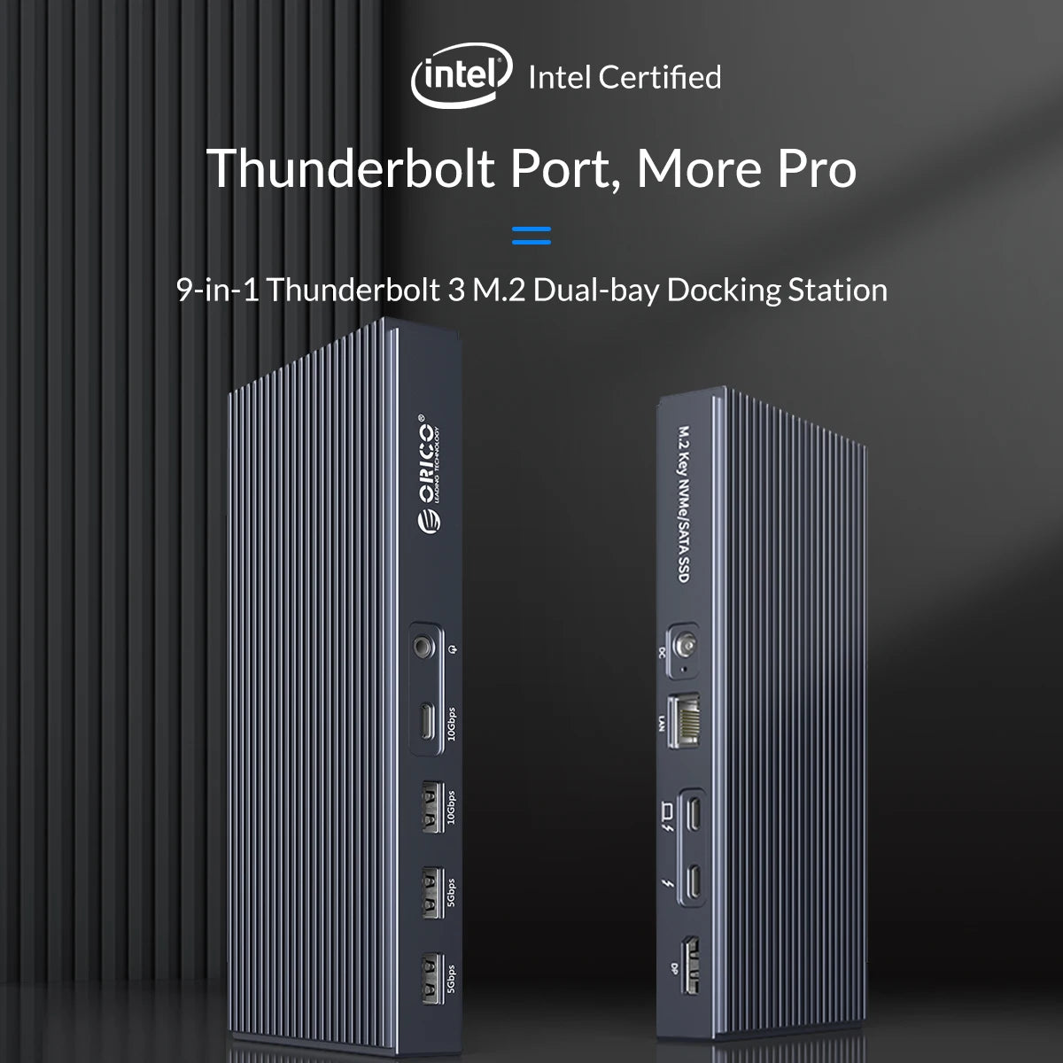 ORICO Thunderbolt 3 M.2 NVMe/NGFF ohišje za SSD priklopno postajo s 40Gbps USB‑C povezavo