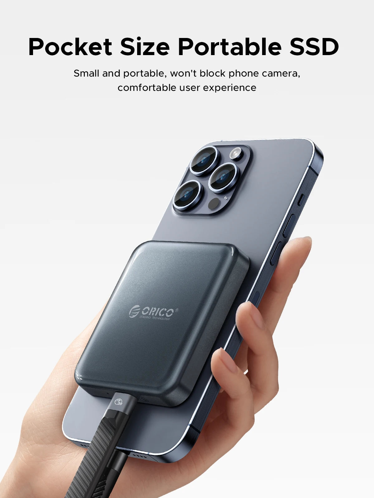ORICO magnetni prenosni SSD USB3.2 20Gbps podpira snemanje videoposnetkov 4K ProRes za zunanji SSD disk serije iPhone 15 Pro