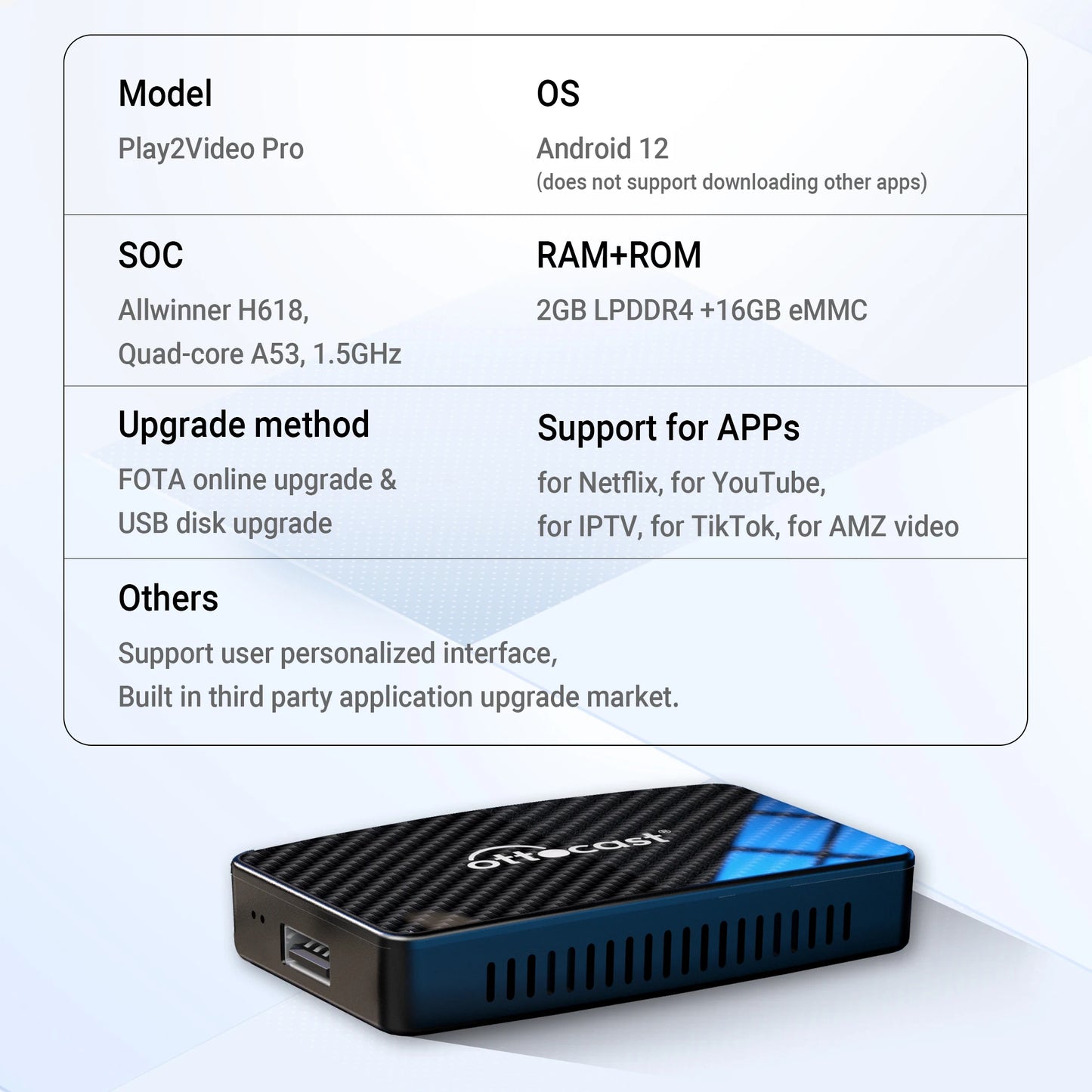 Brezžični video adapter OTTOCAST Play2Video Pro CarPlay