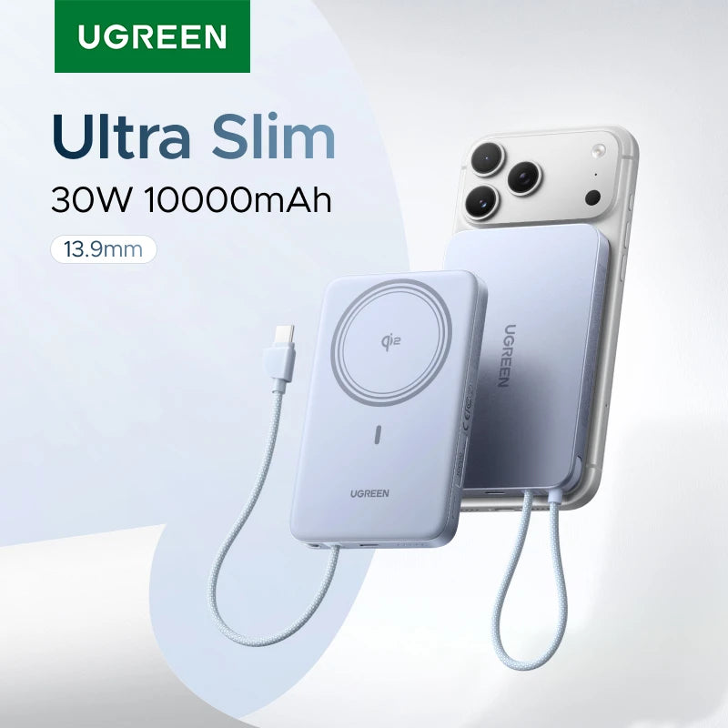 UGREEN Ultra tanka 30W 10000mAh magnetna prenosna baterija – brezžični Qi2