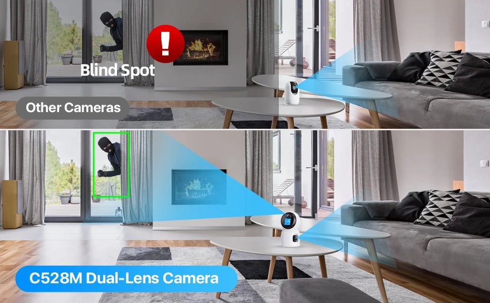 ZOSI 360° PTZ pametna domača varnostna kamera – notranji WiFi monitor za dojenčke in hišne ljubljenčke s samodejnim sledenjem, zaznavanjem z umetno inteligenco in HD nočnim vidom