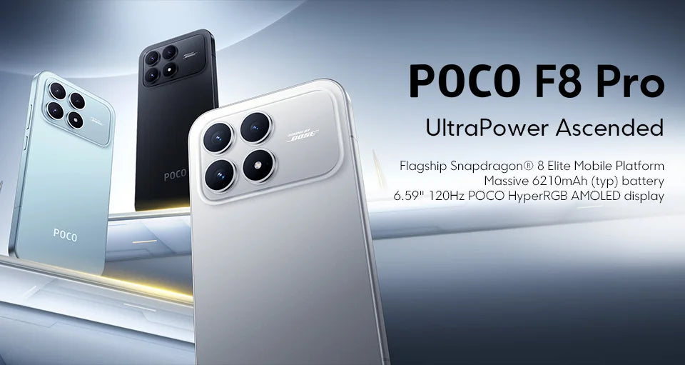 POCO F8 Pro 5G Global Version Smartphone Snapdragon® 8 Elite 6.59" 120Hz AMOLED Display 6210mAh  50MP Camera 100W Charge NFC - Limetastore