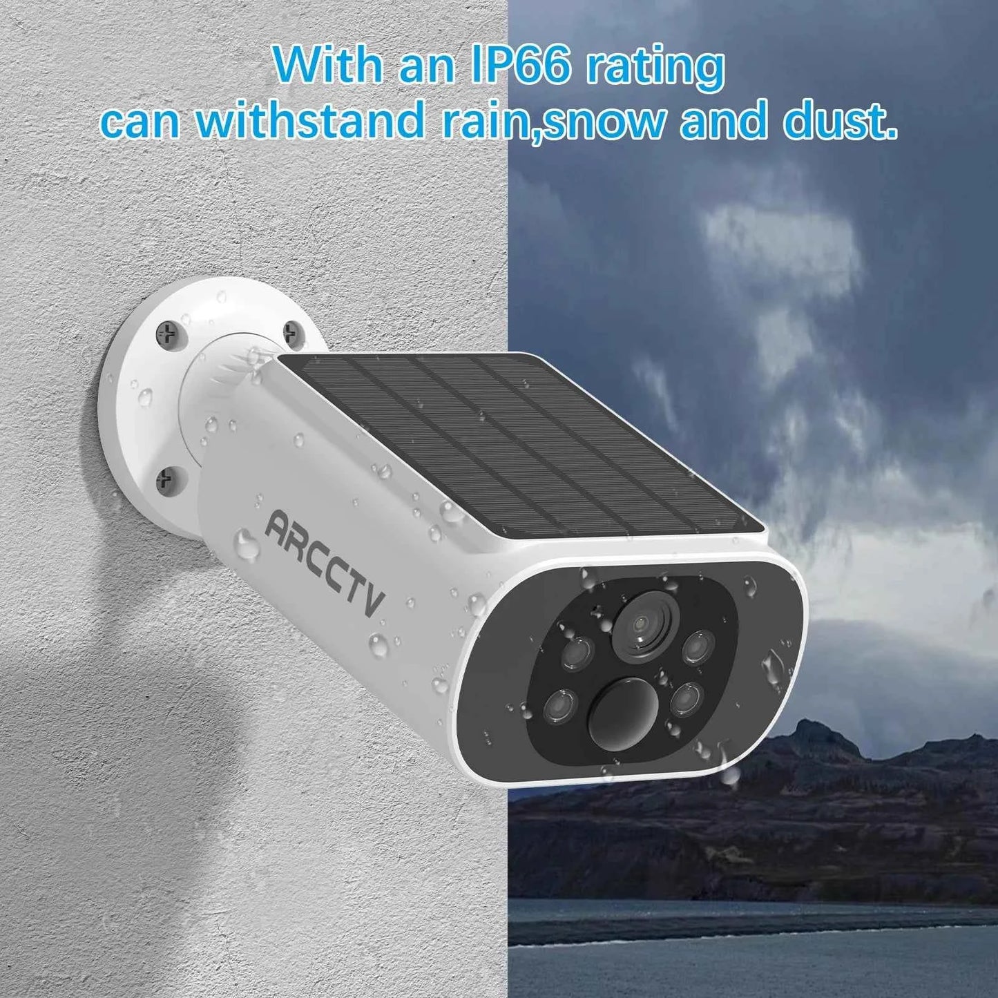 ARCCTV 2K Solar Wifi Battery Camera Kit Surveillance Security System Humanoid Detection Siren Alarm Outdoor Wireless Camera Set - Limetastore