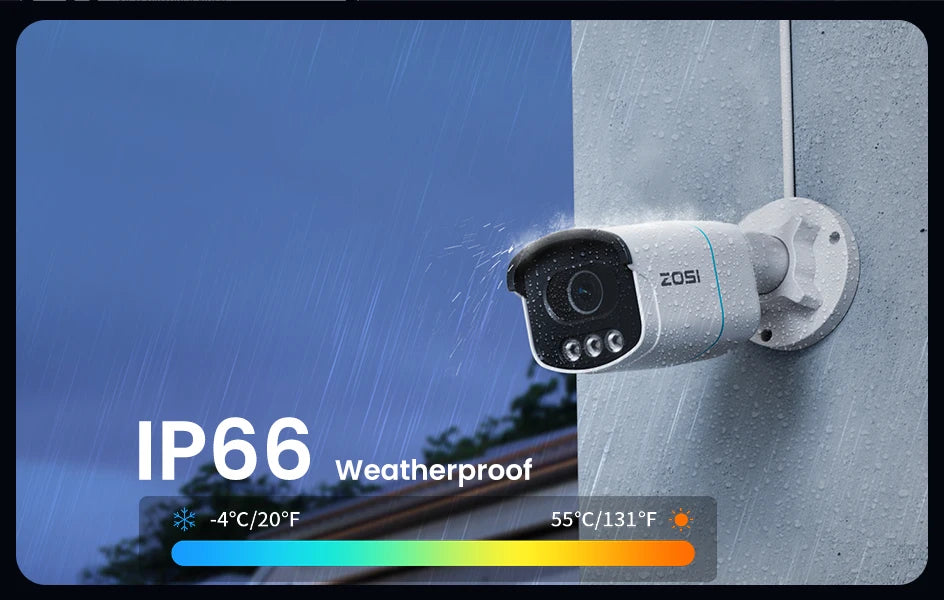 Varnostni kamerov sistem ZOSI 4K 8MP PoE – barvni nočni vid Aurora Lux | 5MP/8MP za zunanjo/notranjo uporabo