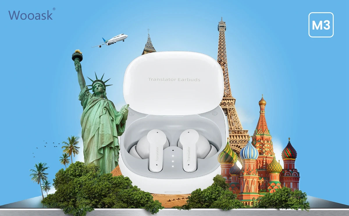 Wooask M3 Translator Earbuds 144 Languages 11 Offline Bidirectional