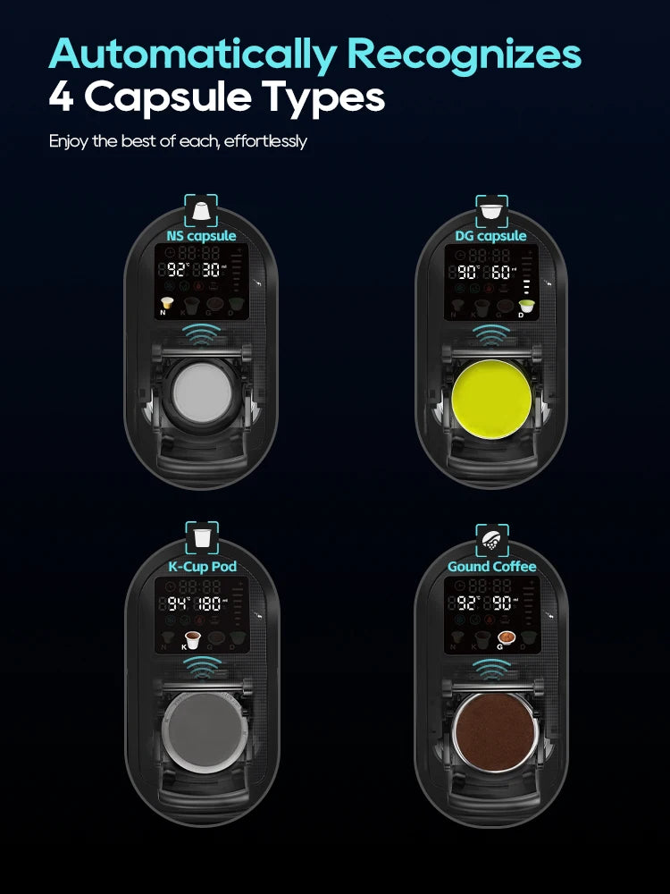 HiBREW H6 – Kavni aparat z več kapsulami 6 v 1 | Espresso kavni aparat na toplo in hladno 20 Barov