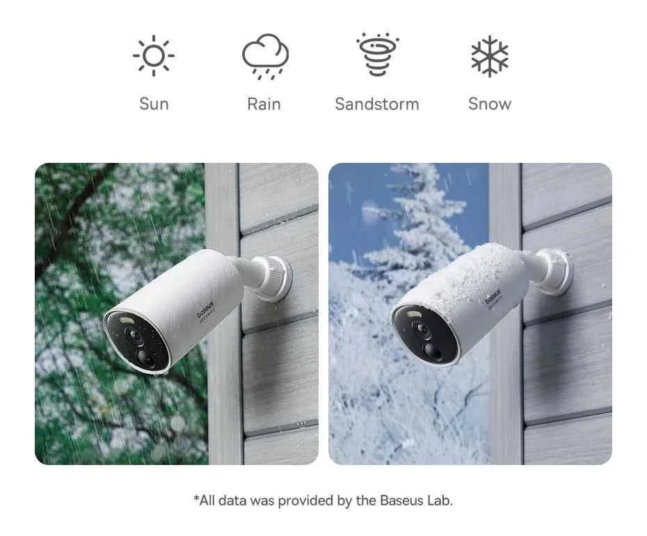 Baseus Security B1 Outdoor Camera 2K Wireless Wifi Camera Security Protection System 24/7 Recording Built-in 8GB Local Storage - Limetastore