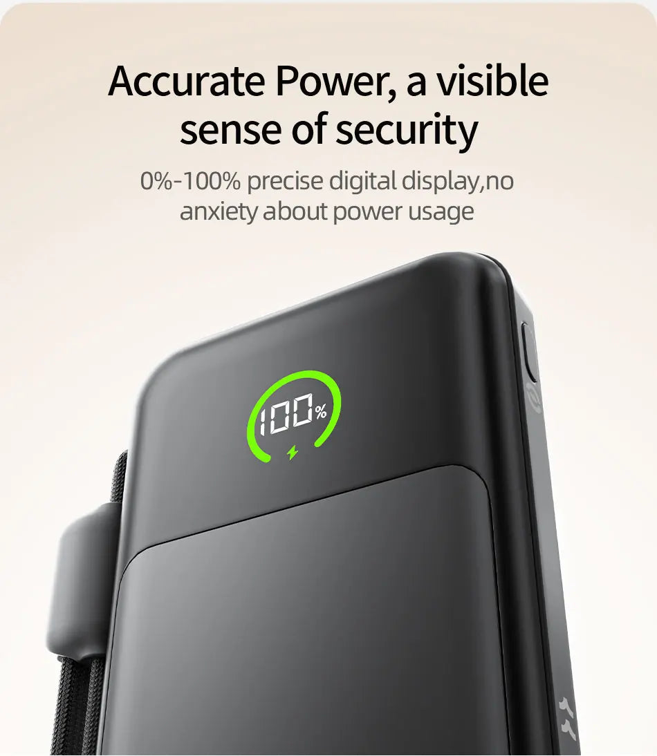 MOVESPEED P19 prenosna baterija 10000 mAh z vgrajenim kablom USB-C