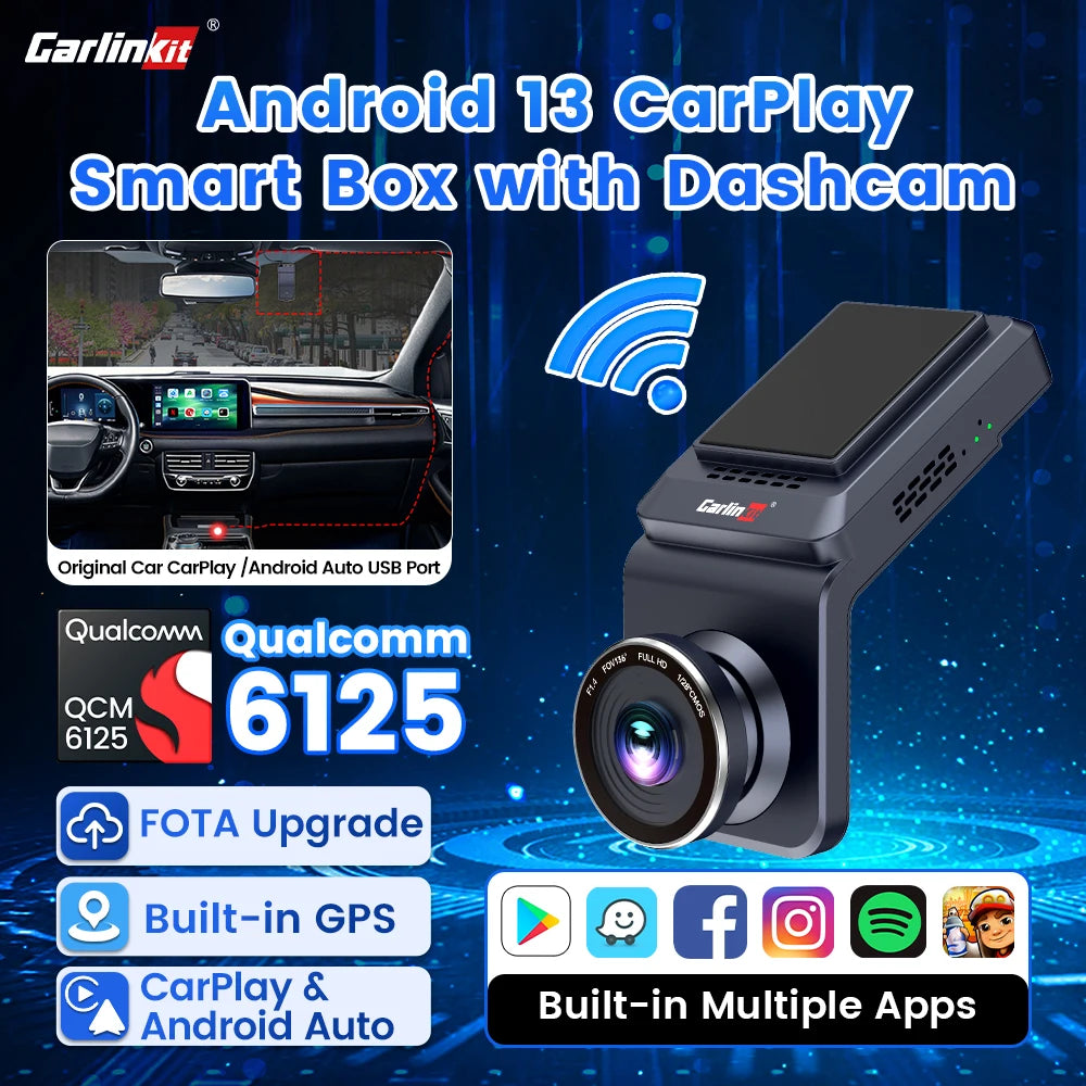 CarlinKit Android 13 8-jedrni 8+128 GB brezžični CarPlay AI Box