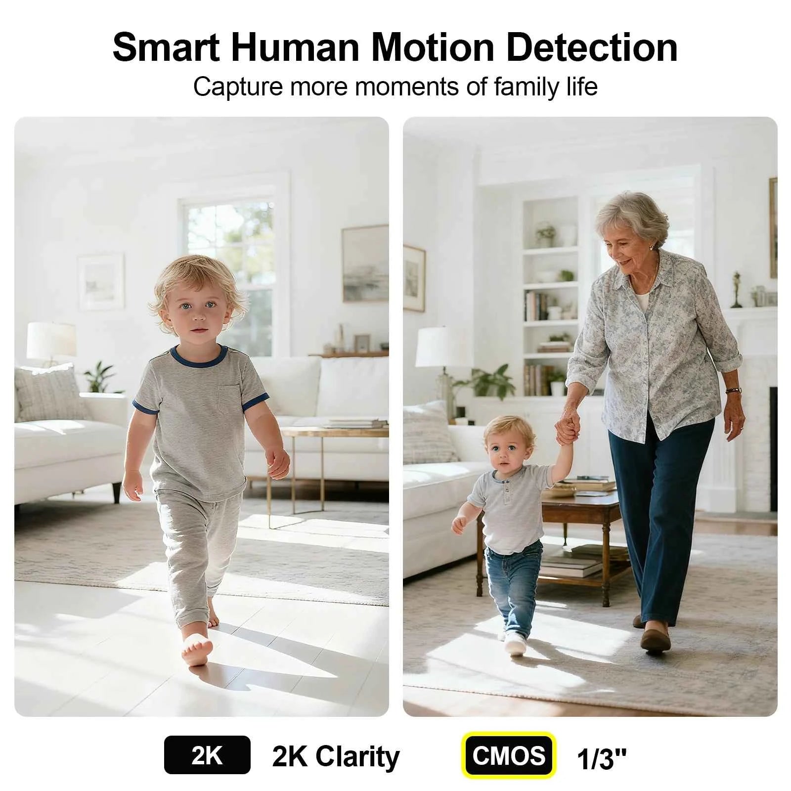ARCCTV 4MP WiFi Surveillance Baby Monitor Camera HD Two Way Talk IR Night Vision Security PTZ Camera 360° View Auto Tracking - Limetastore