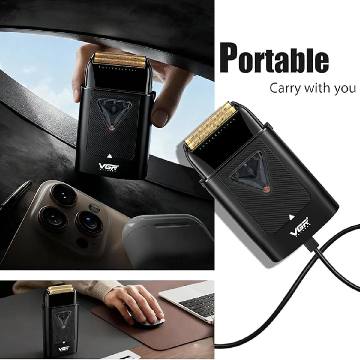 VGR V-035S Professional Foil Shaver – Vector Motor, 200-Min Runtime, IPX6 Waterproof