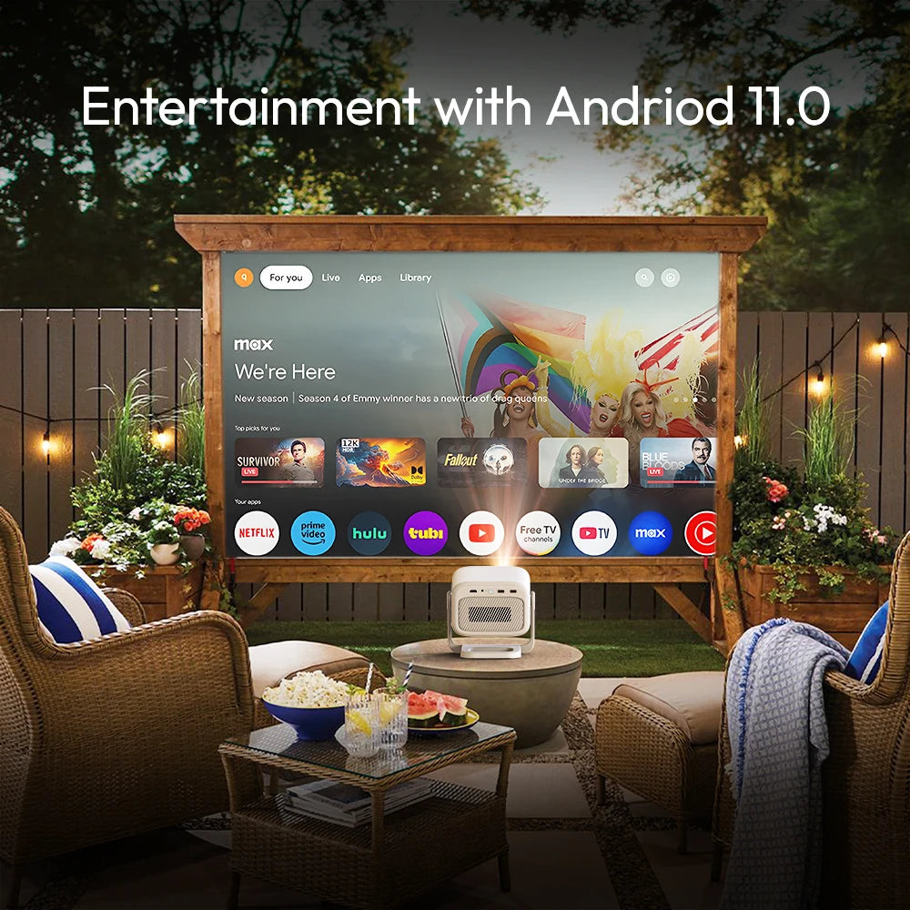 BYINTEK U90 Smart Portable DLP Projector – Native 1080P, 4K Support, Android 11.0