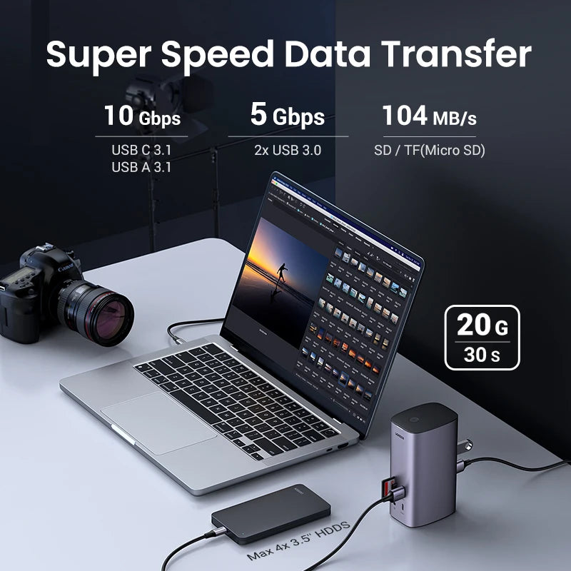 UGREEN 12-v-1 priklopna postaja USB-C z 8K HDMI, 4K60Hz DisplayPort, trojnim zaslonom