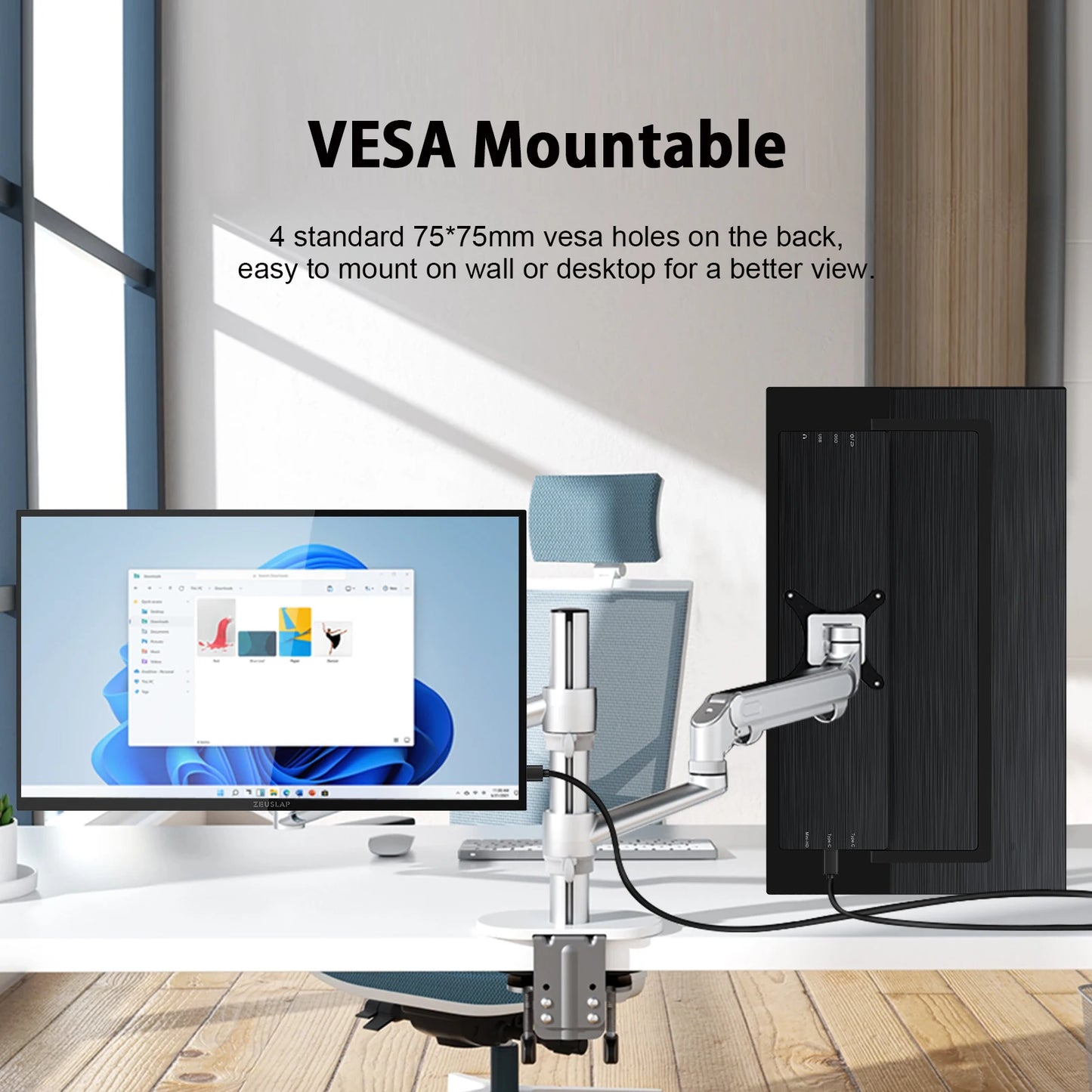 ZEUSLAP 18.5" Portable Touch Monitor | 100Hz, 100% sRGB, With Stand