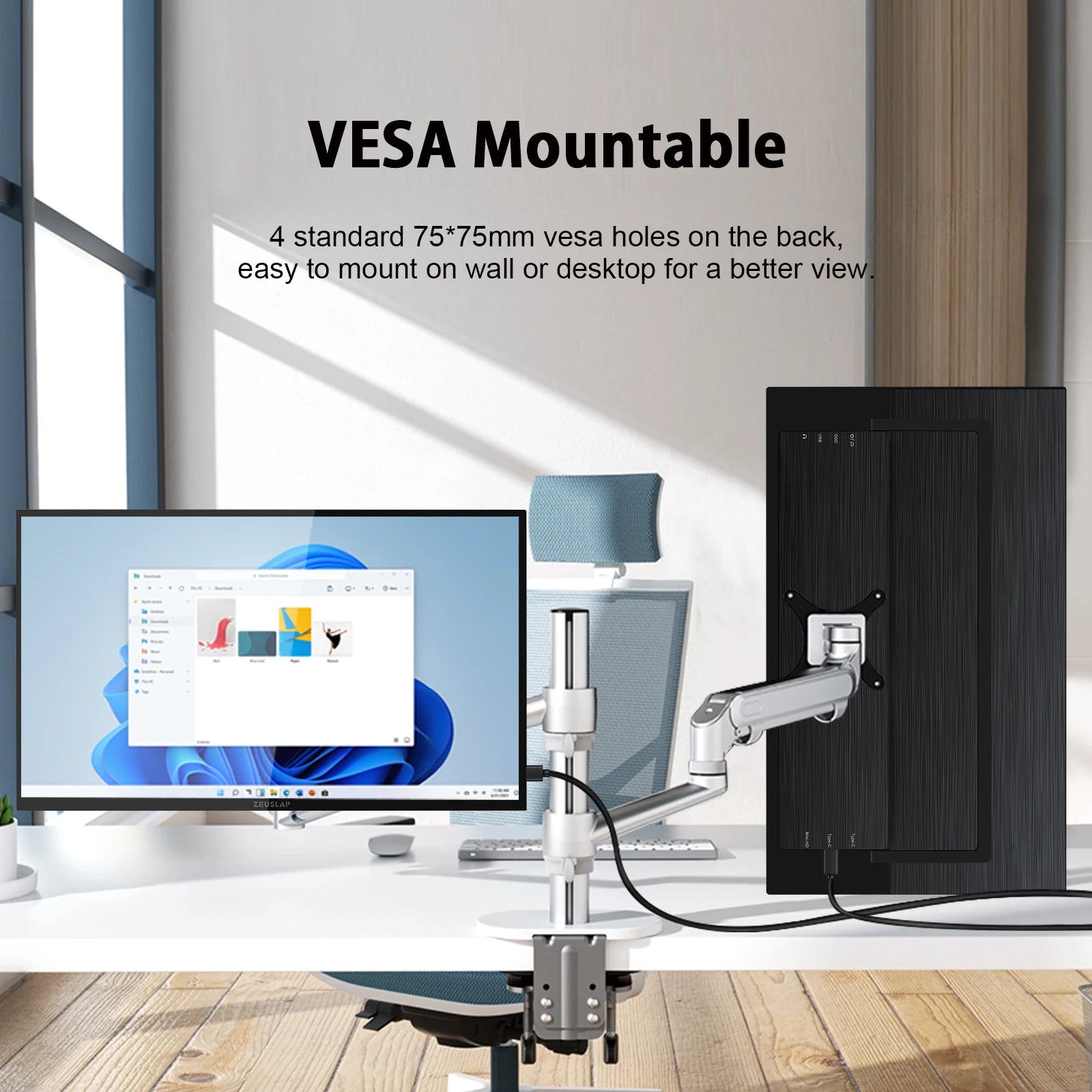 ZEUSLAP 18.5" Portable Touch Monitor | 100Hz, 100% sRGB, With Stand