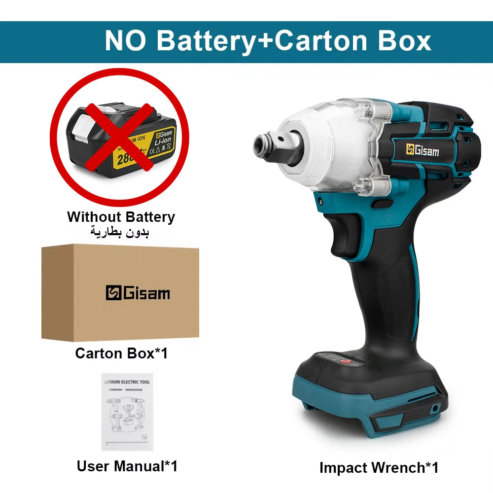 Gisam 520N.m brezkrtačni udarni vijačnik 1/2" za Makita 18V