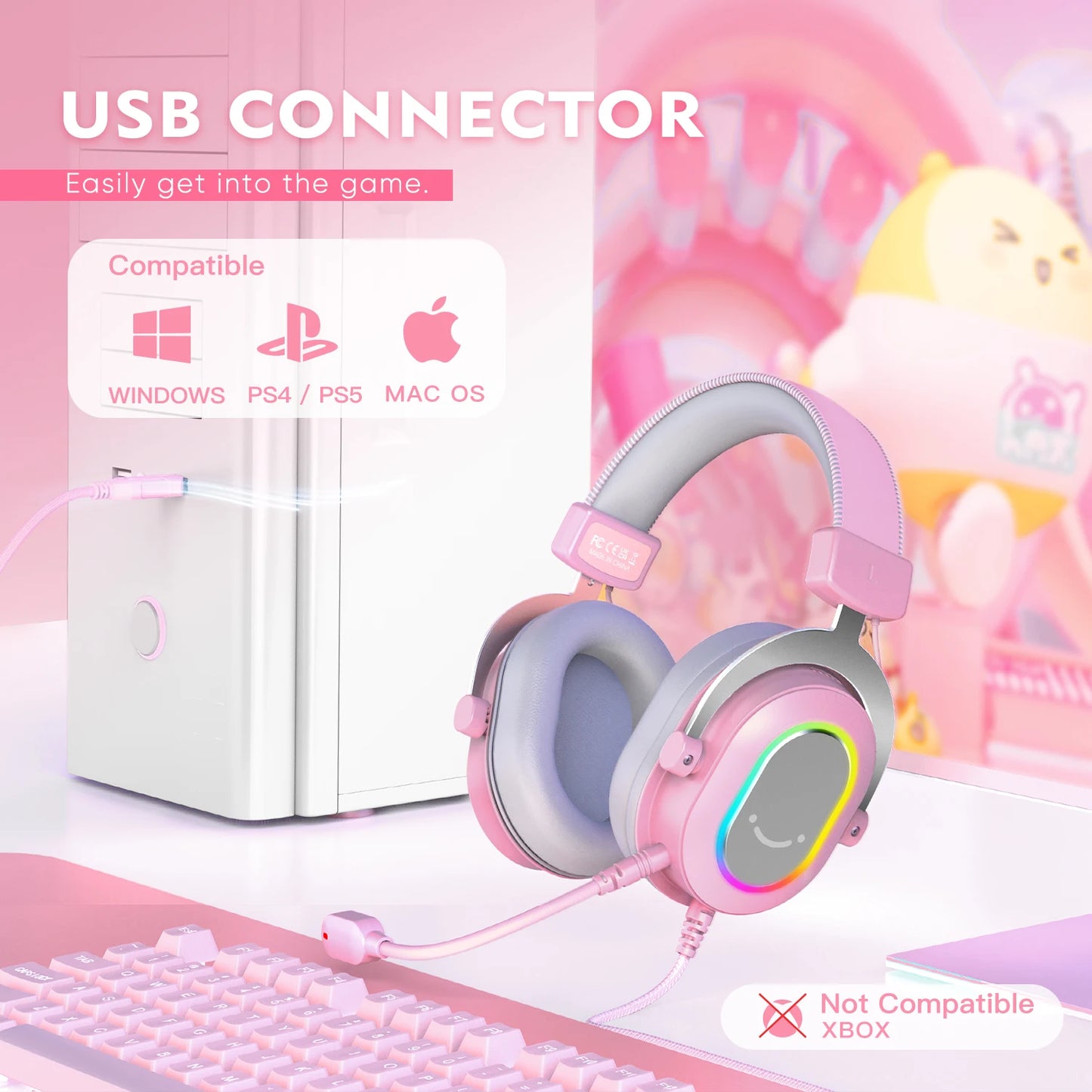 Igralne slušalke FIFINE Ampligame H6P – RGB, 7.1 prostorski zvok, USB, mikrofon