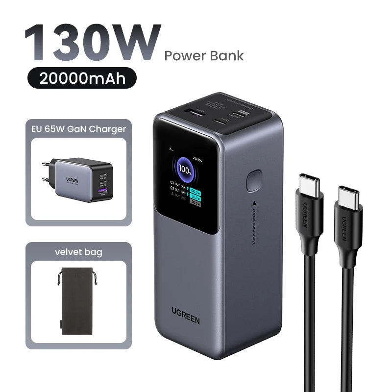 UGREEN Nexode 200W 25000mAh prenosna baterija – PD hitro polnjenje prenosna zunanja baterija