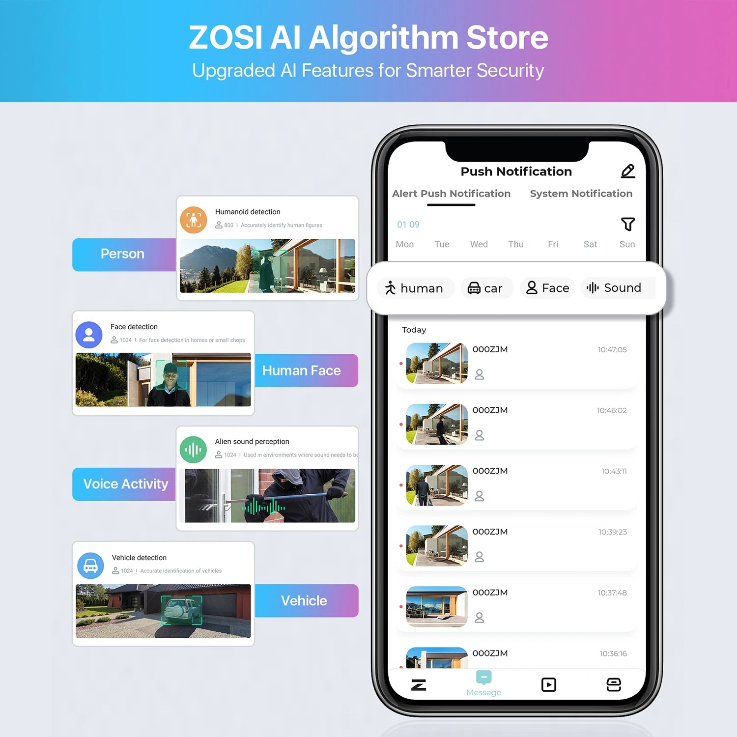 ZOSI 4K 8MP PoE dodana IP kamera – Ultra HD varnostna kamera z dvosmernim zvokom, barvnim nočnim vidom
