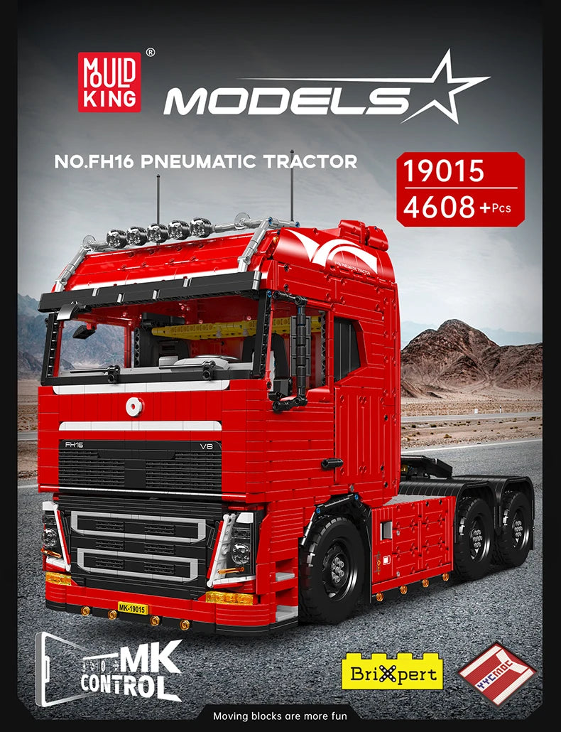 Mould King 19015 / 19015T RC Tractor Truck Building Set | Motorized Technical Semi-Truck Model - Limetastore