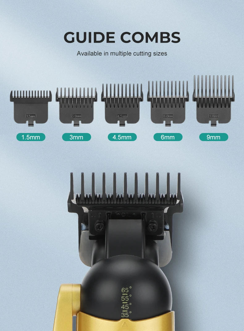 VGR V-274 Professional Hair Trimmer – Turbo Mode, 140-Min Runtime, 9 Angles