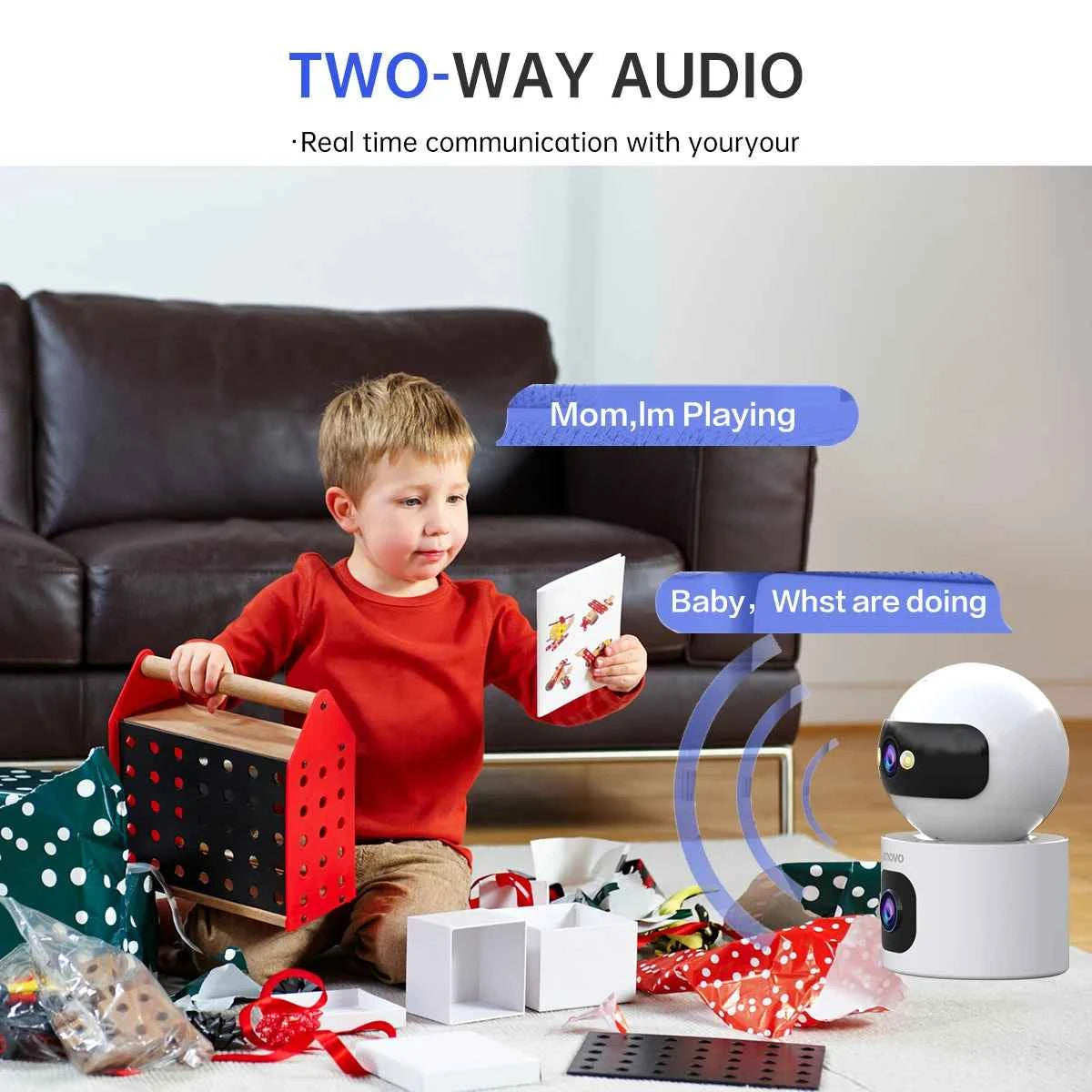 Lenovo 4K PTZ WiFi Camera Dual Lens Home Indoor CCTV Surveillance Camera Auto Tracking Security Protection Smart Baby Monitor - Limetastore