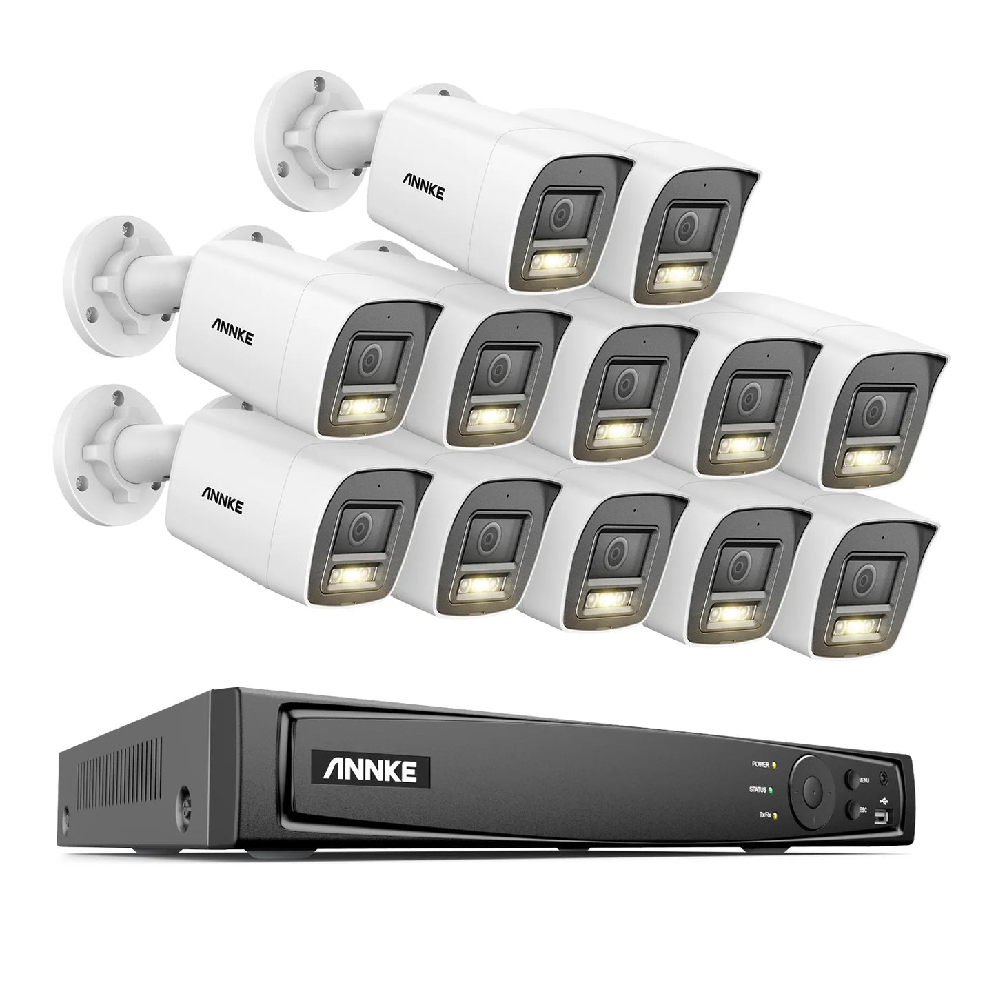ANNKE 12MP 6K PoE CCTV sistem | 16-kanalni NVR, kamere z dvojno lučjo, zvok, zaznavanje ljudi in vozil