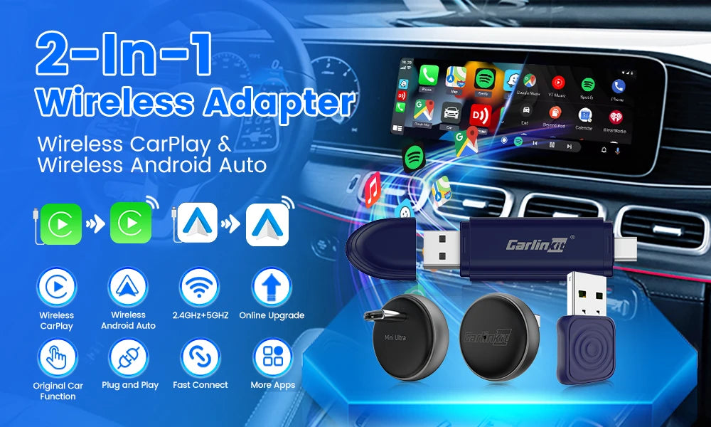 CarlinKit Tbox-Ultra Android 15 8+128GB Brezžični CarPlay AI Box