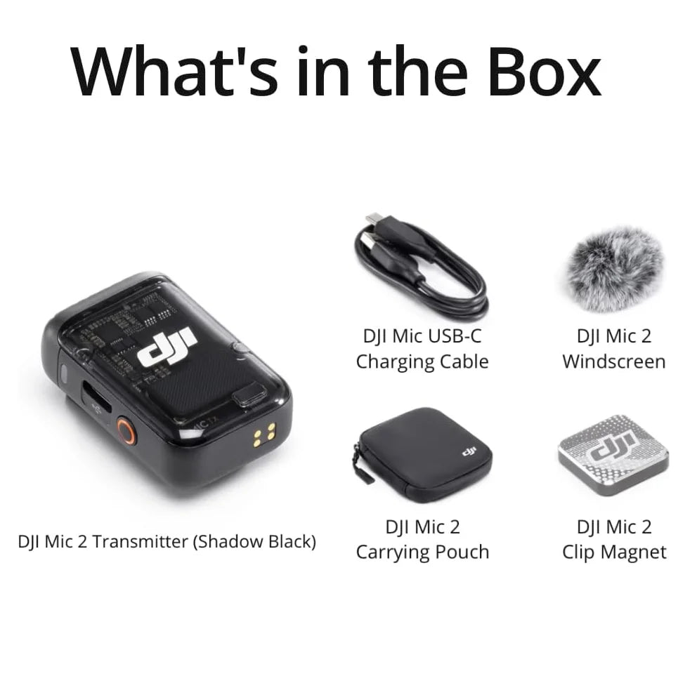 DJI Mic 2 Wireless Microphone System – Dual‑Channel 2.4GHz Digital Audio