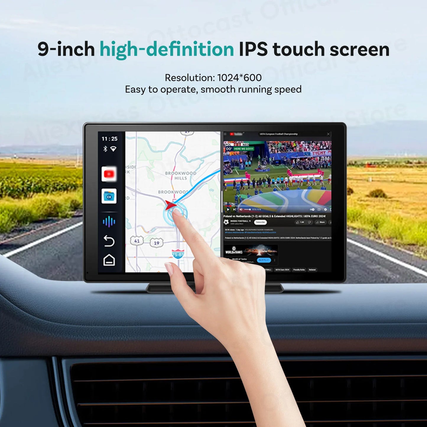 OTTOCAST Express 9" Wireless CarPlay Android Car Display