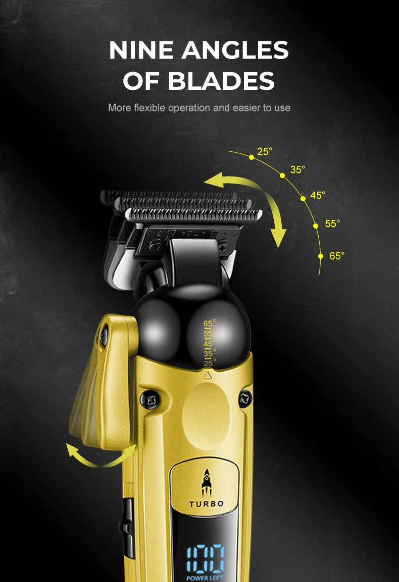 VGR V-274 Professional Hair Trimmer – Turbo Mode, 140-Min Runtime, 9 Angles