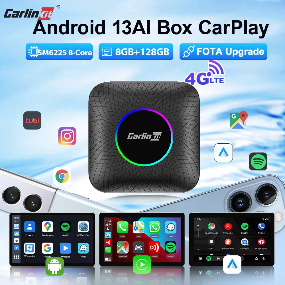 CarlinKit Android 13 8+128GB brezžični CarPlay AI Box