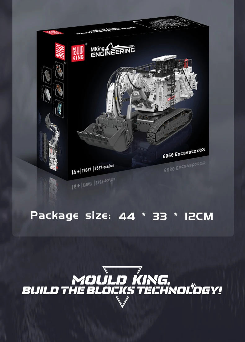 Mould King 17067 RC Excavator – Motorized 6060 Engineering Truck Building Block Set for Kids & Collectors - Limetastore