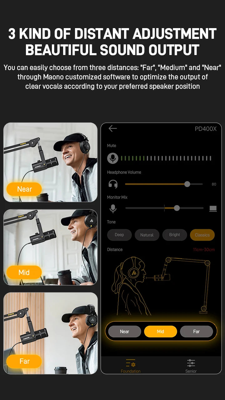 Maono PD400X – XLR/USB Dynamic Microphone | All‑Metal Podcast & Streaming Mic with One‑Touch Mute, Gain Control & Headphone Monitoring