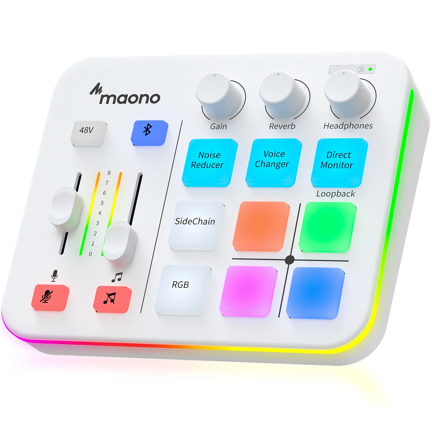 Maono G1 NEO – Gaming Audio Mixer 4‑Channel | RGB Effects, Custom Sound Pads, XLR Mic Interface, Streaming & Podcast Mixer
