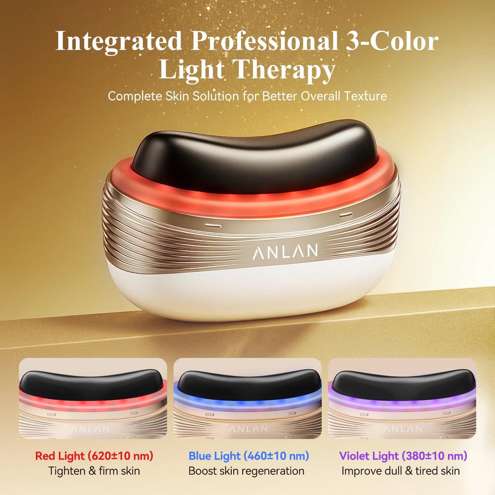 ANLAN 2‑in‑1 Gua Sha Massager | Jade, Hot Compress, EMS, LED, Scalp & Face Lifting