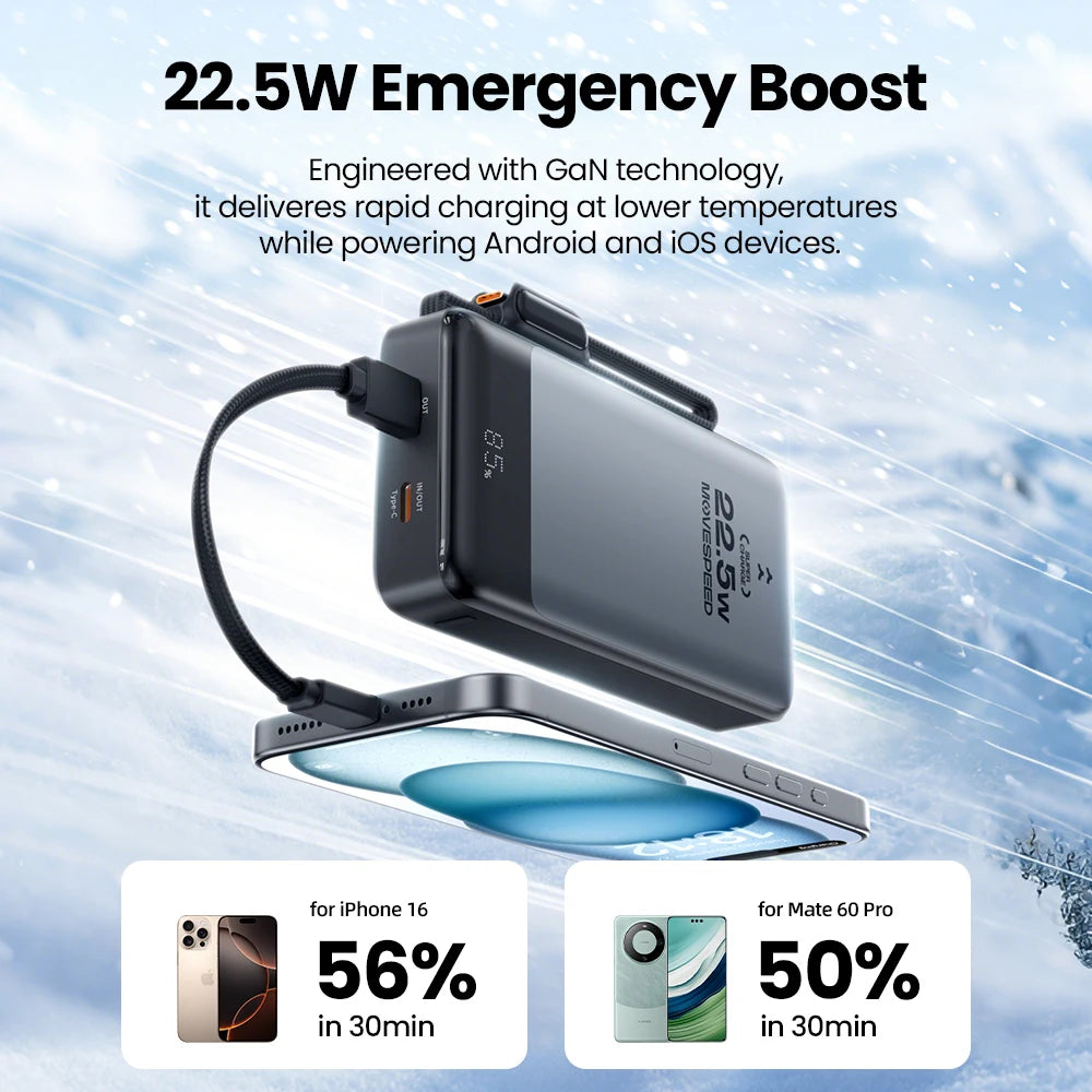 MOVESPEED MSP17 prenosna baterija (power bank) 10000mAh 2-v-1 z zložljivim EU vtičem