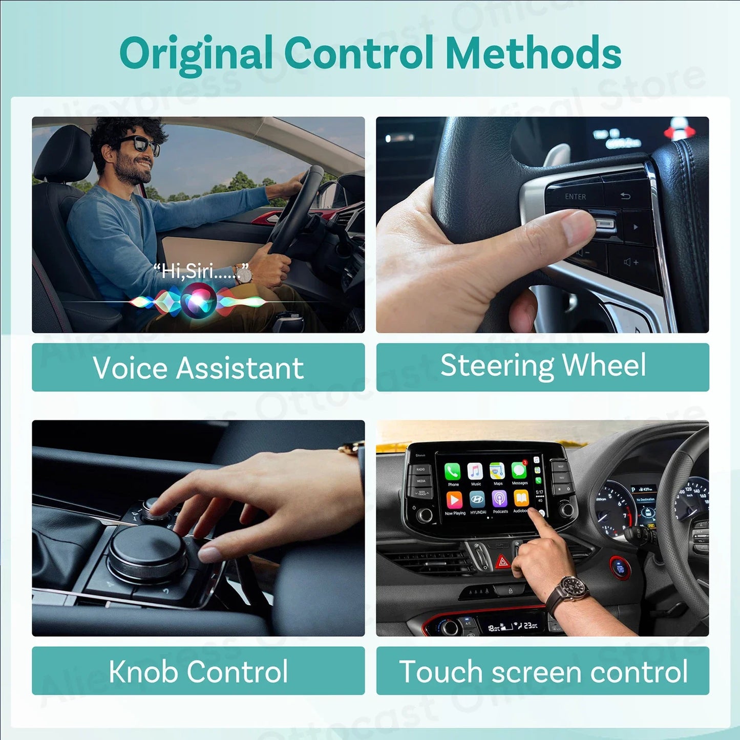 OTTOCAST Mini Slim Cube Wireless CarPlay & Android Auto Adapter
