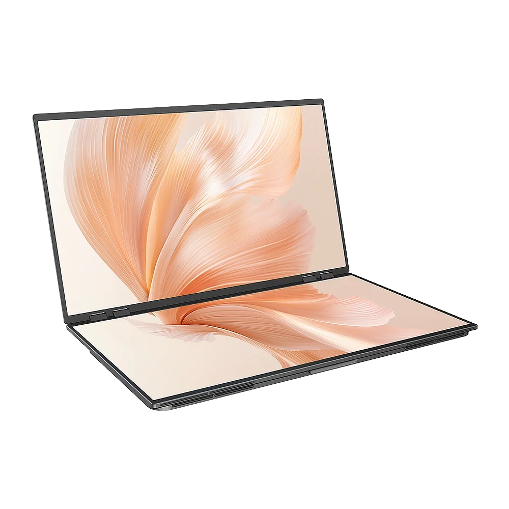 23.8" 100Hz Dual Screen Stacked Computer Monitor 1080P HDR 360° Folding Triple Portable Display for Laptop PC Phone Game Console - Limetastore